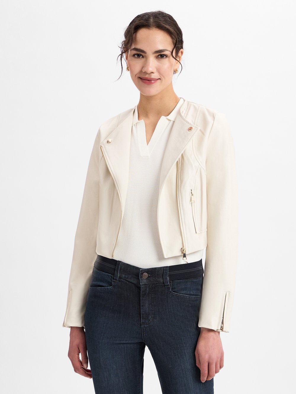 Marie Lund Kunstlederjacke Damen beige, 44