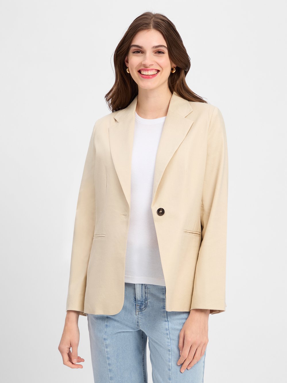 Marie Lund Blazer mit Leinen-Anteil Damen beige, 36