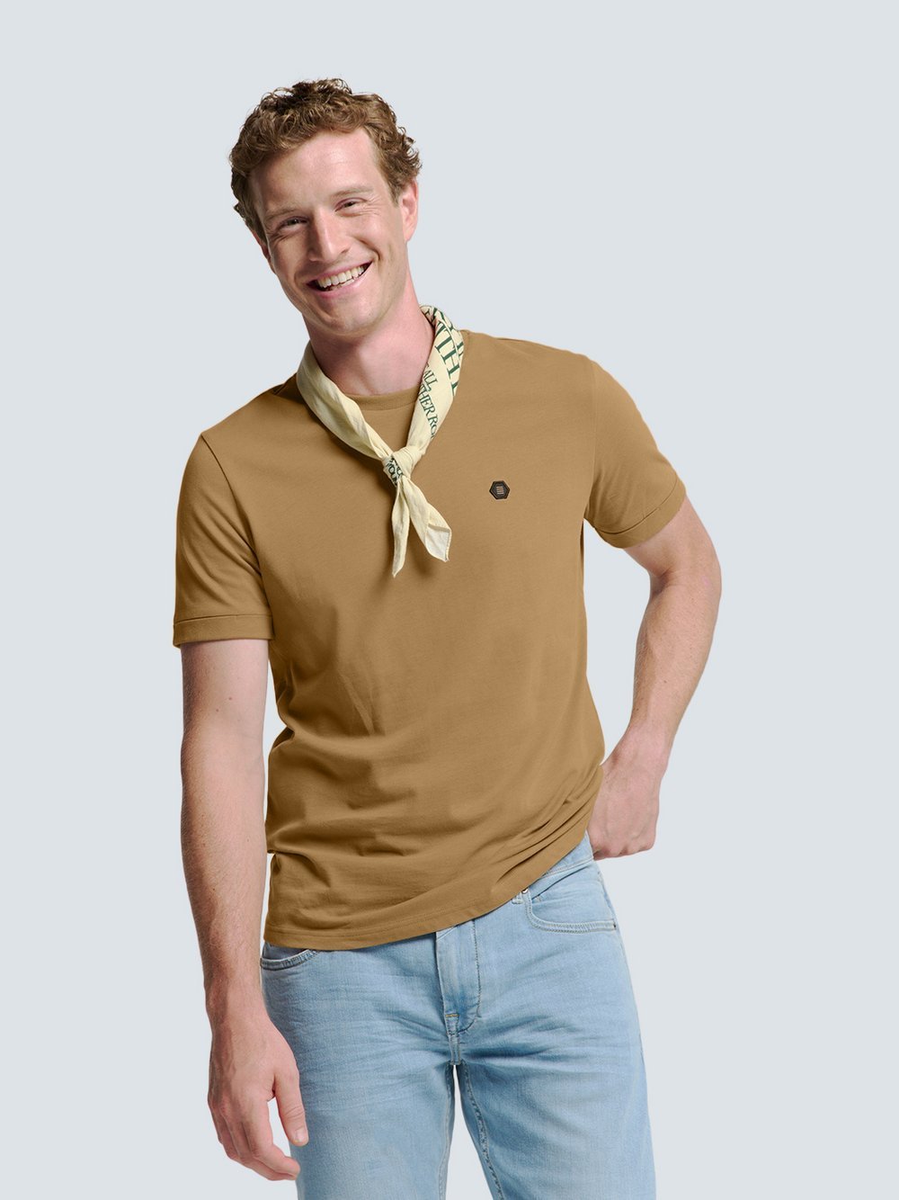 No Excess T-Shirt mit Rundhalsausschnitt Herren Baumwolle beige, S