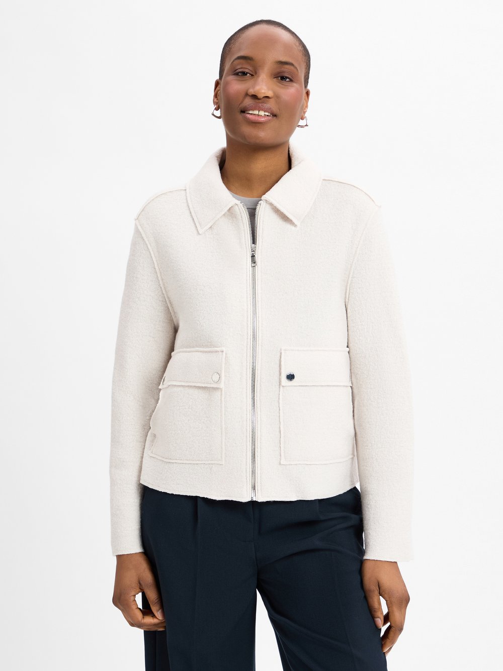 s.Oliver Übergangsjacke mit Wollanteil Damen Wolle beige, 38