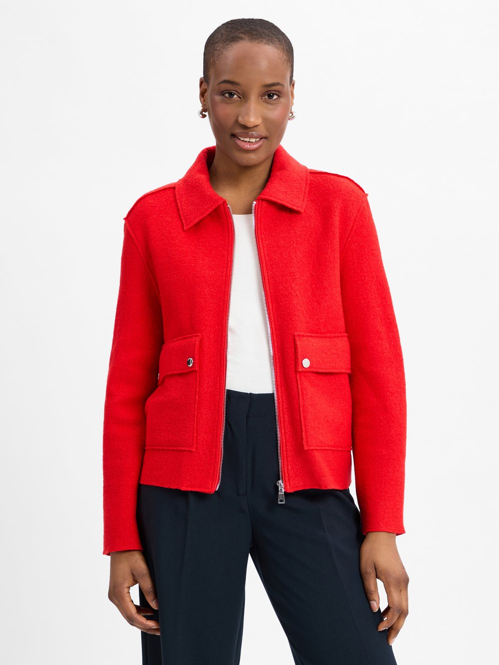 s.Oliver Übergangsjacke mit Wollanteil Damen Wolle rot, 36