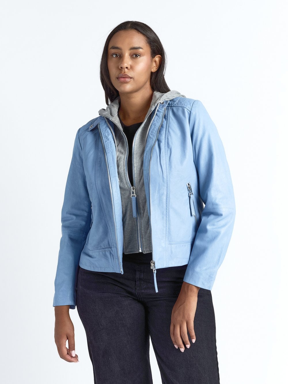Thumbnail - Maze Lederjacke Damen blau, 44