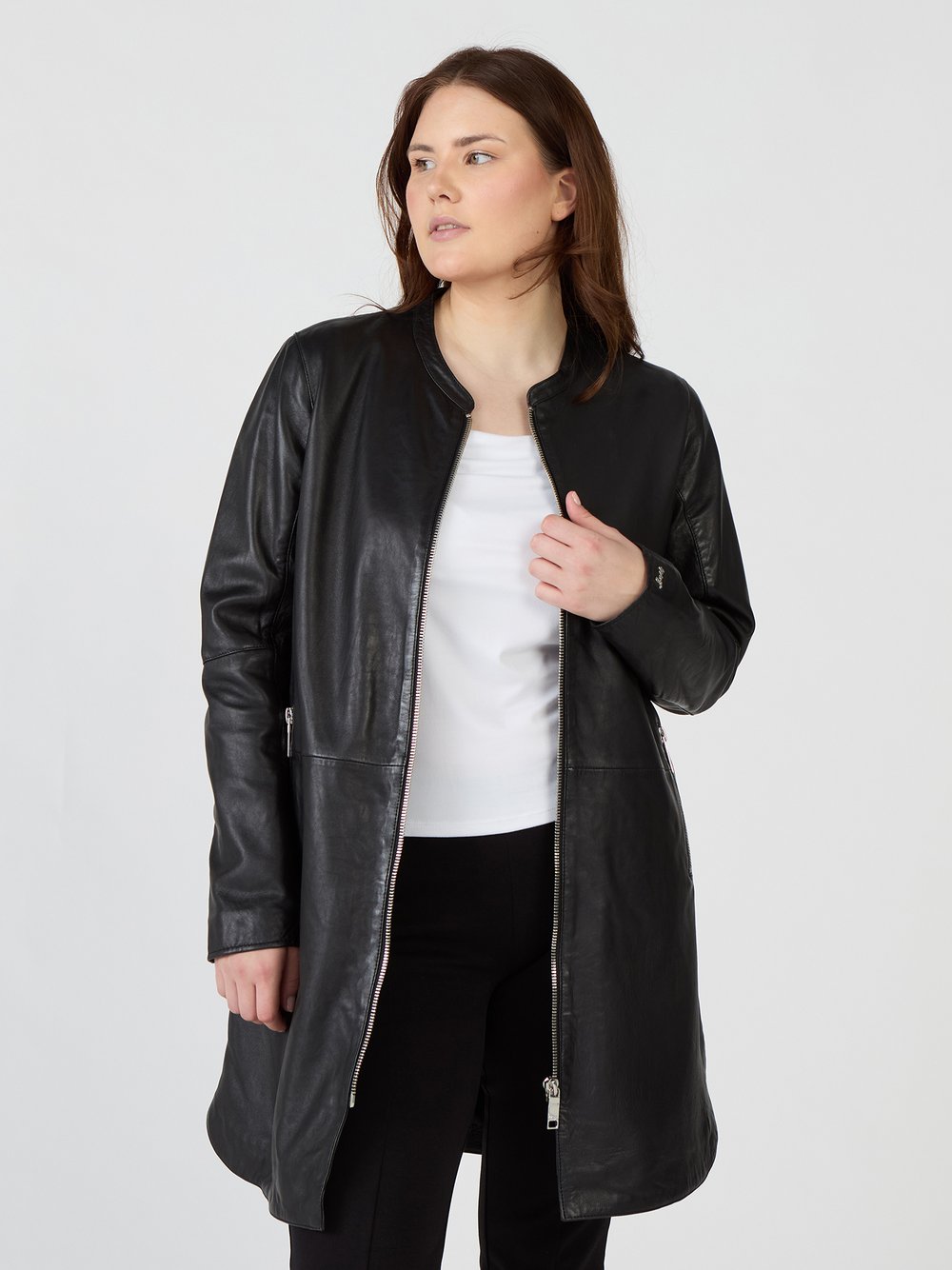 Maze Ledermantel Damen schwarz, 42