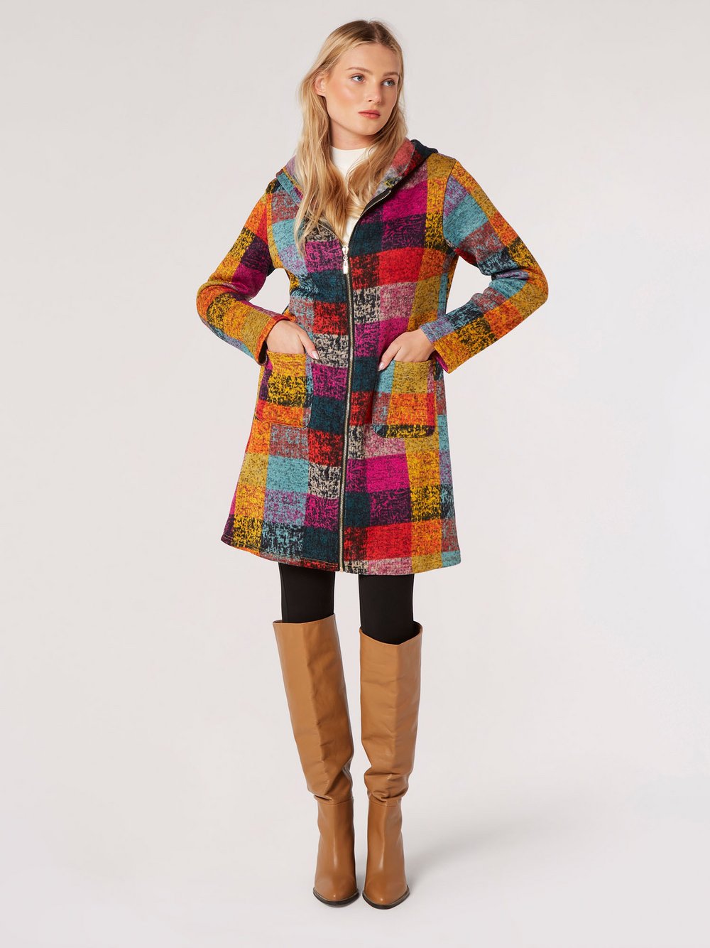 Apricot Jacke Damen mehrfarbig kariert, 42