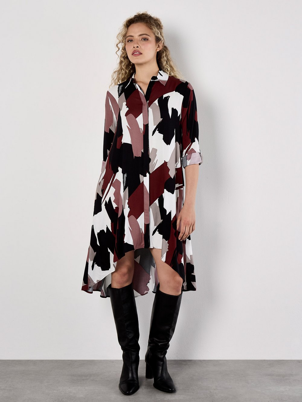 Thumbnail - Apricot Minikleid Damen Viskose rot bedruckt, 40