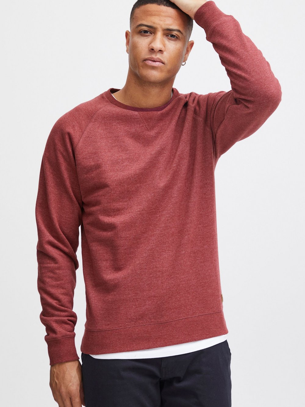 BLEND Sweatshirt Herren Baumwolle rot, S