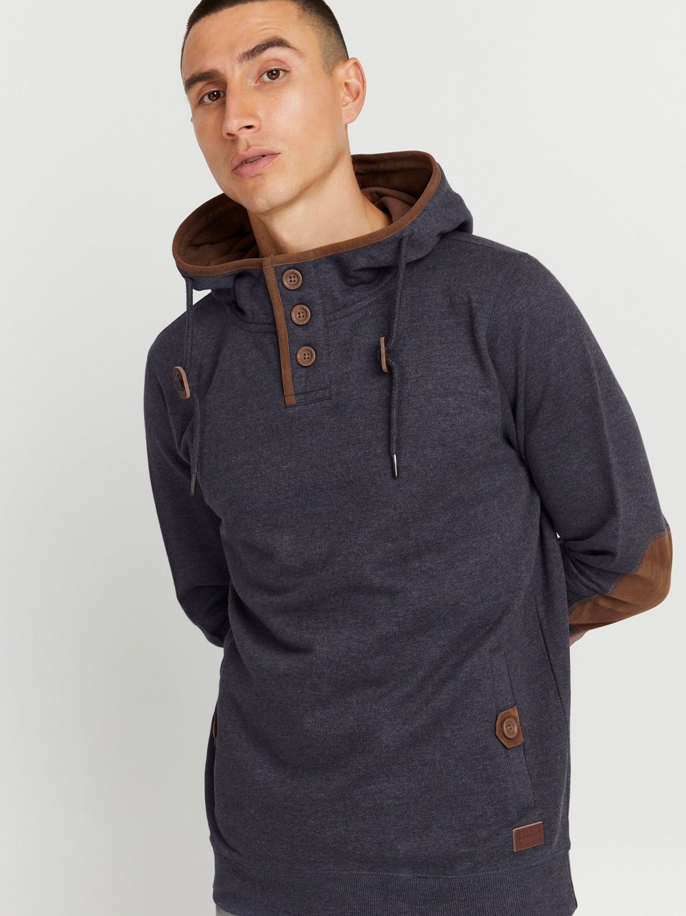 BLEND Hoodie Herren Baumwolle blau, L