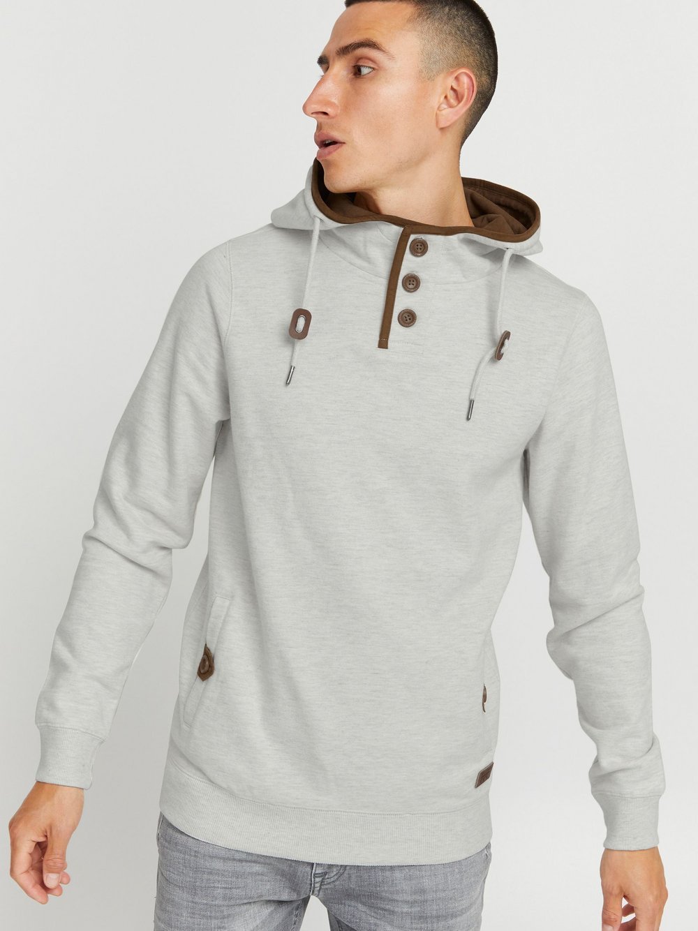 BLEND Hoodie Herren Baumwolle beige, L