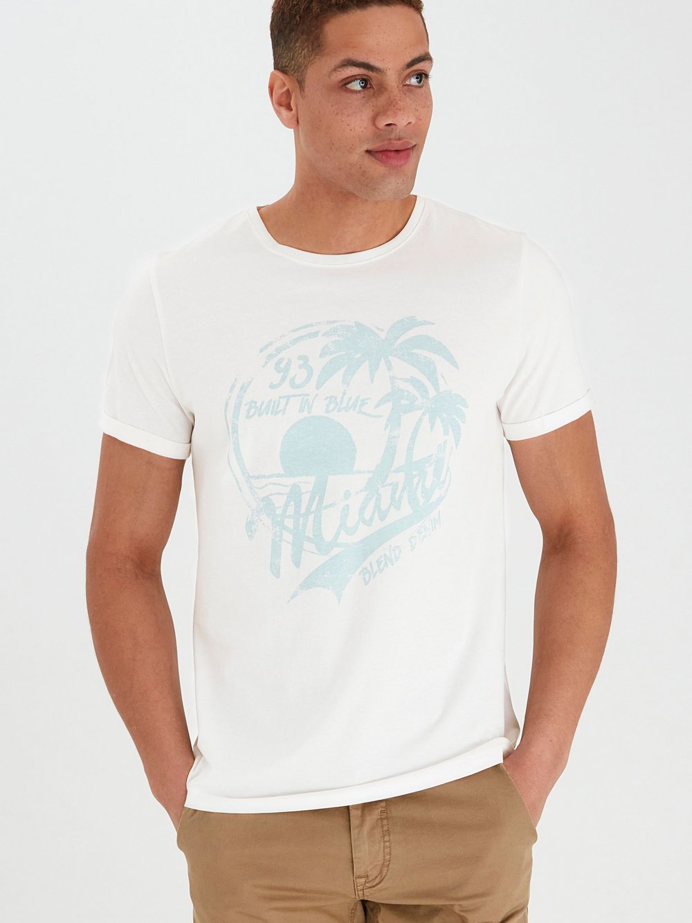 Thumbnail - BLEND T-Shirt Herren Baumwolle weiß bedruckt, XXL