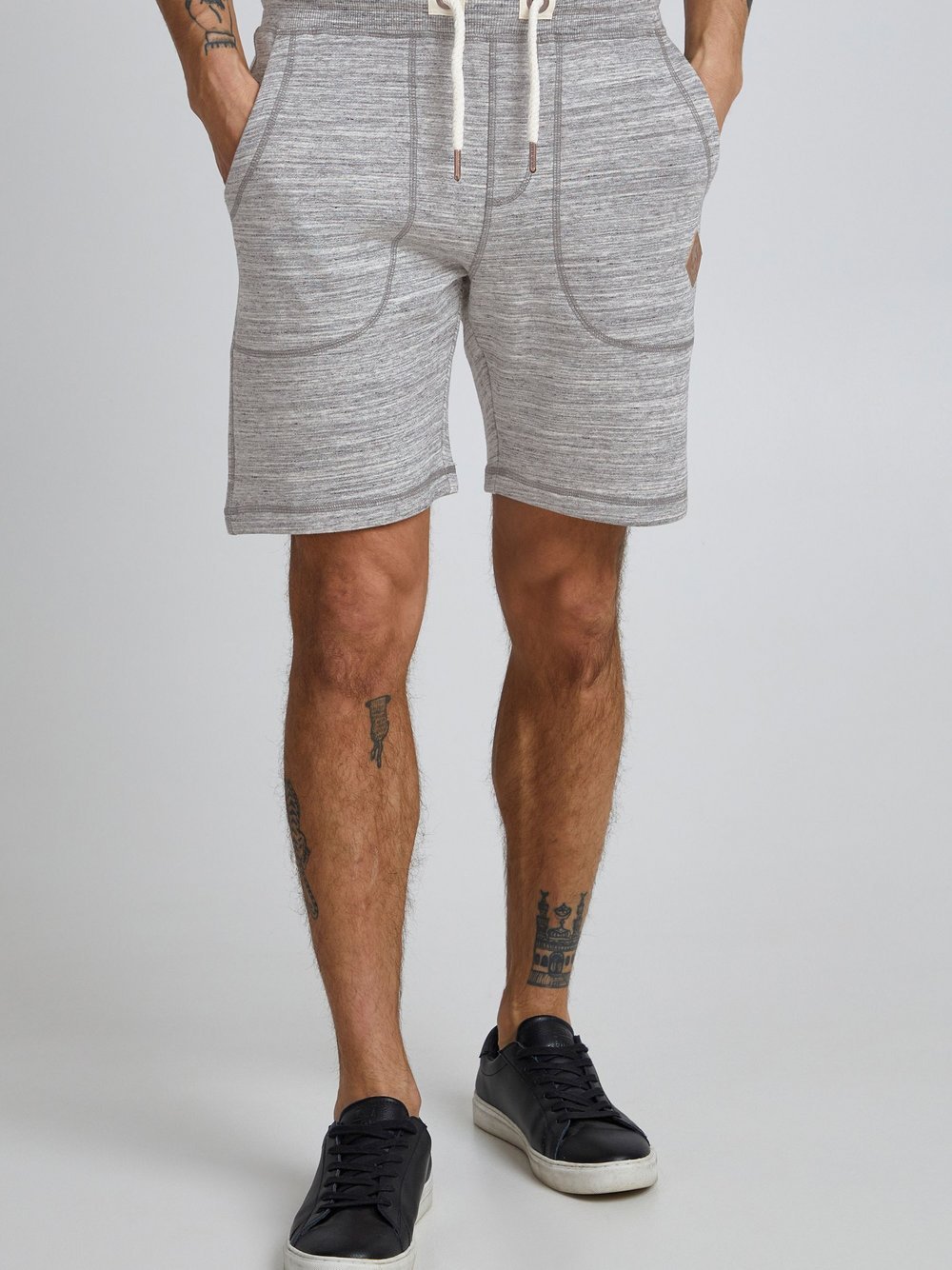 Solid Sweatshorts Herren Baumwolle grau meliert, XXL