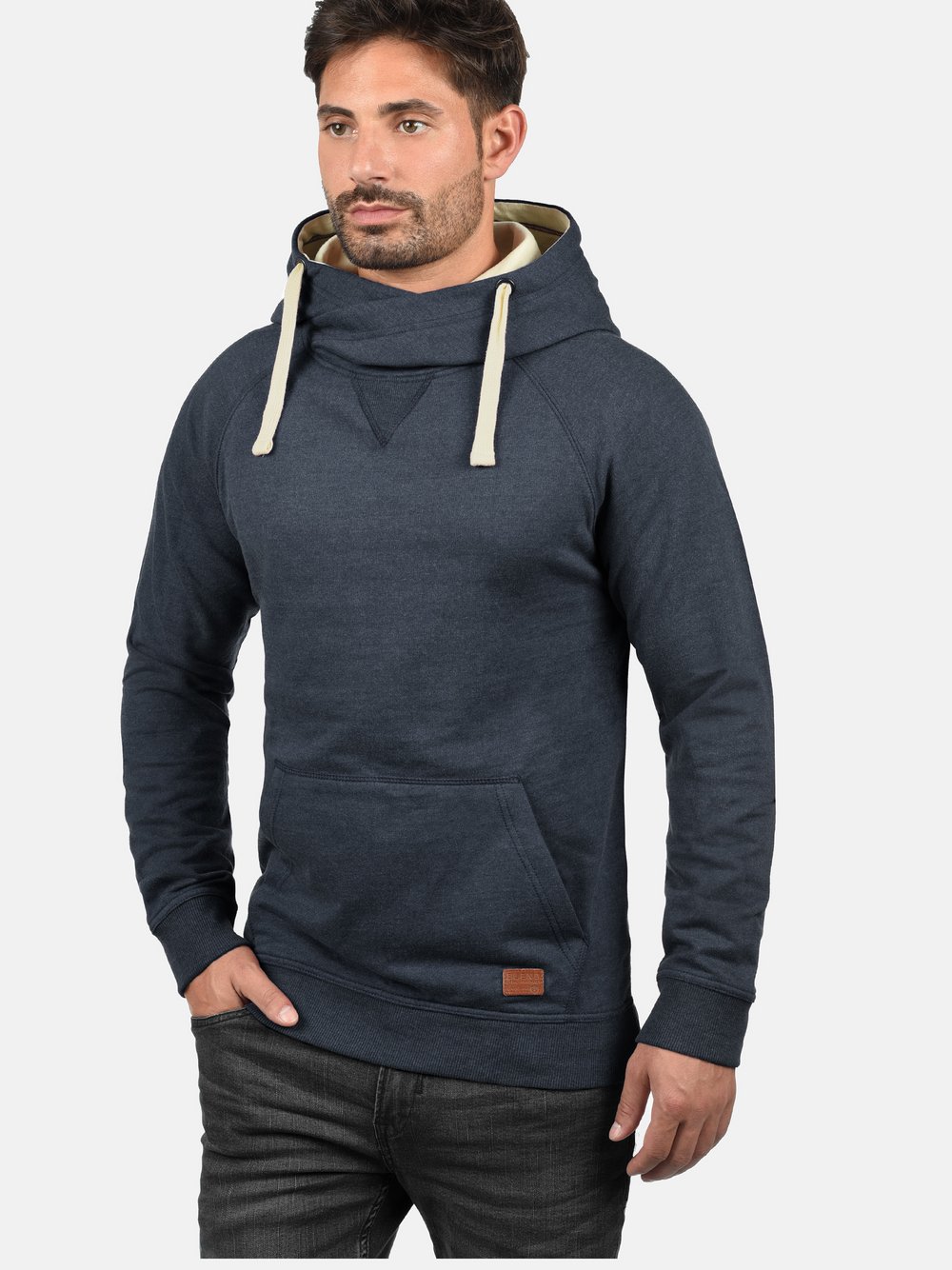 BLEND Hoodie Herren Baumwolle blau, L