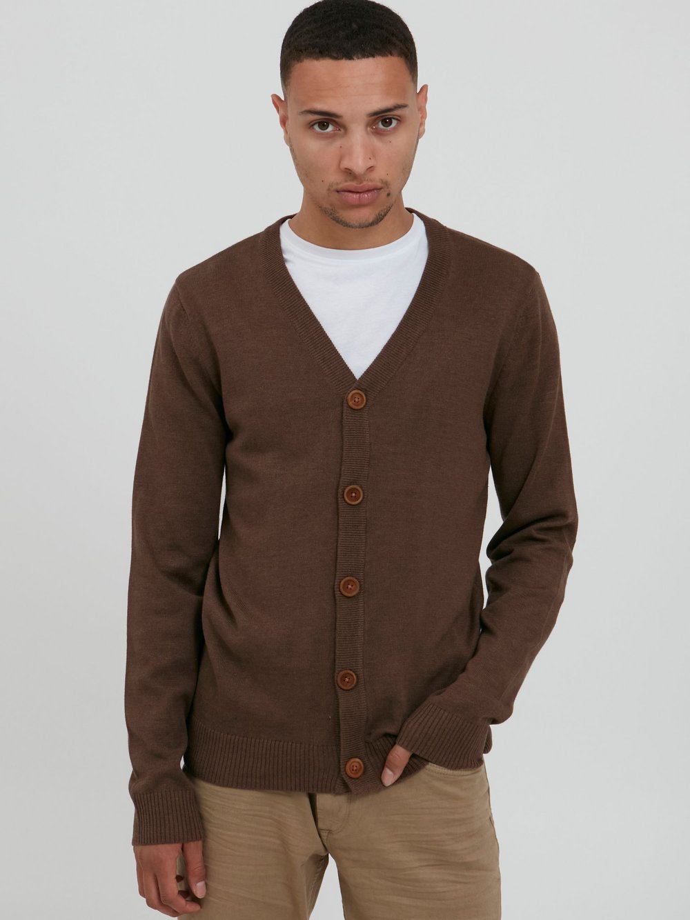 BLEND Cardigan Herren Baumwolle braun, L