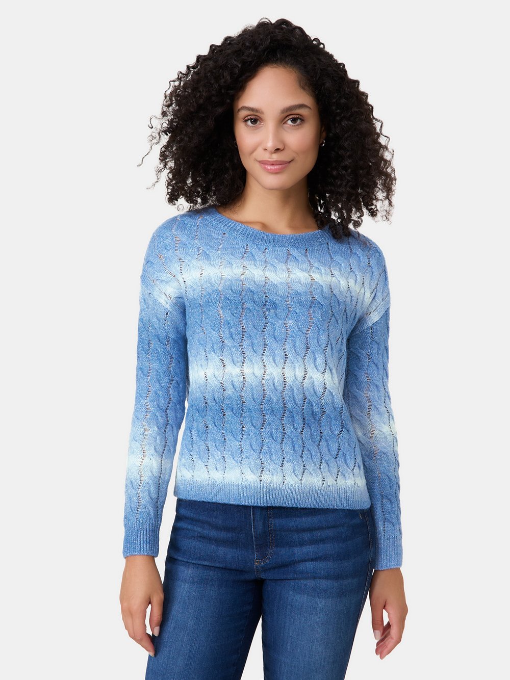 Gerry Weber Pullover Damen blau gemustert, 36