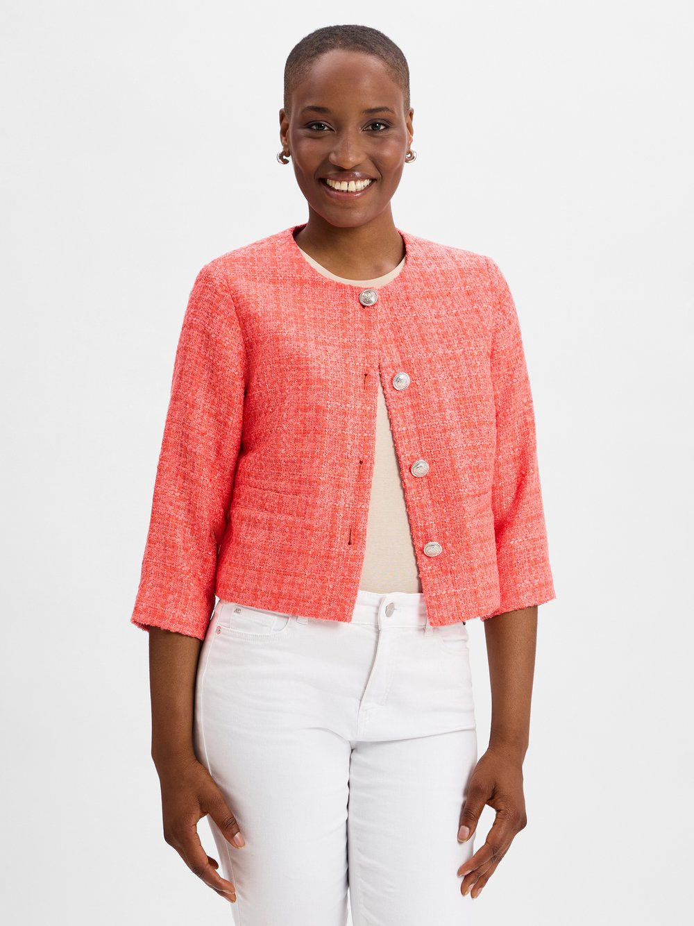 Betty Barclay Bouclé-Kastenjacke Damen mehrfarbig strukturiert, 36