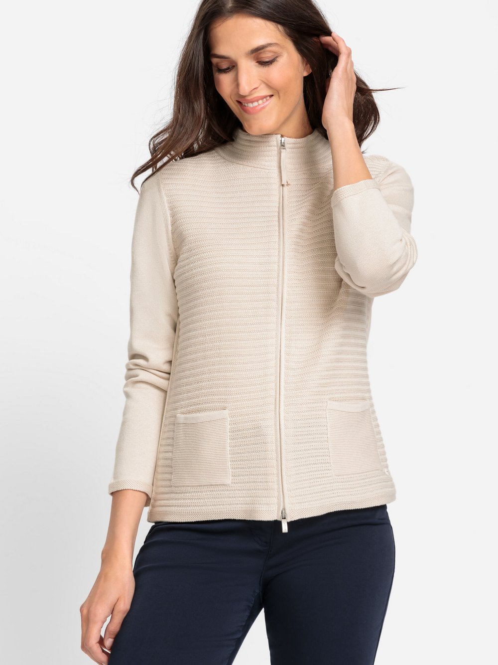 Olsen Cardigan Damen Baumwolle beige, 42