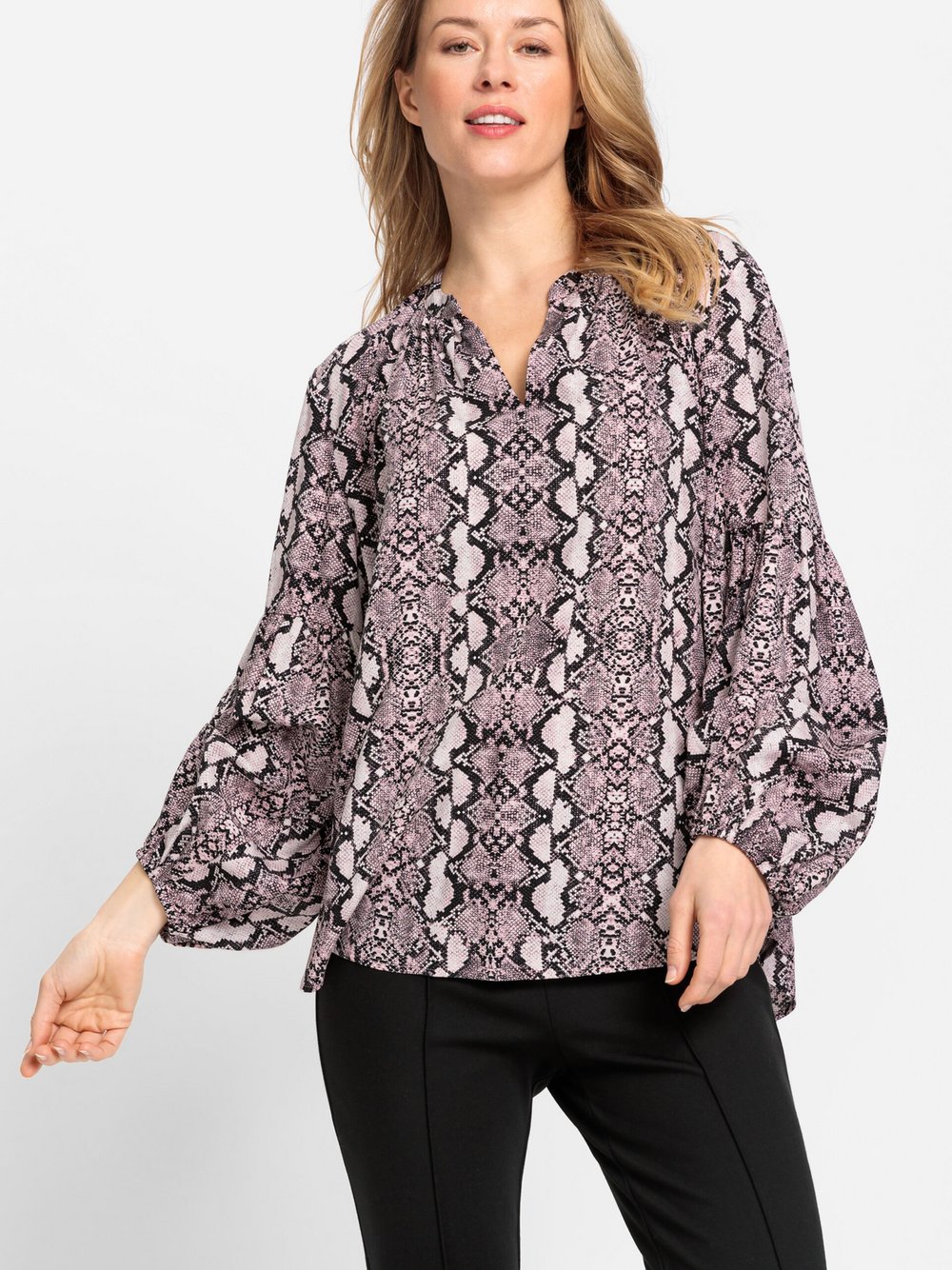 Olsen Bluse Damen Viskose rosa bedruckt, 46