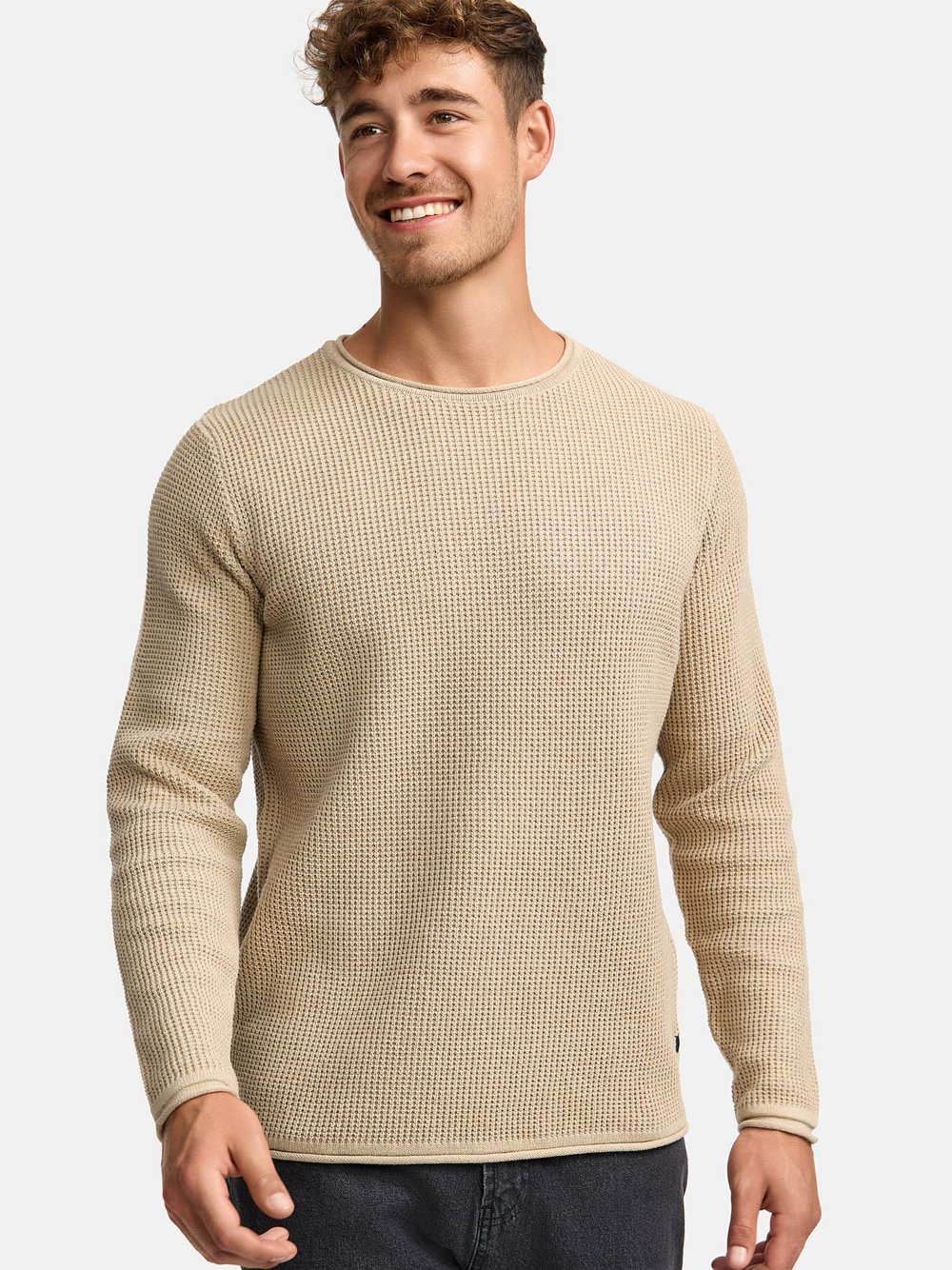 Indicode Strickpullover Herren Sweat beige, M