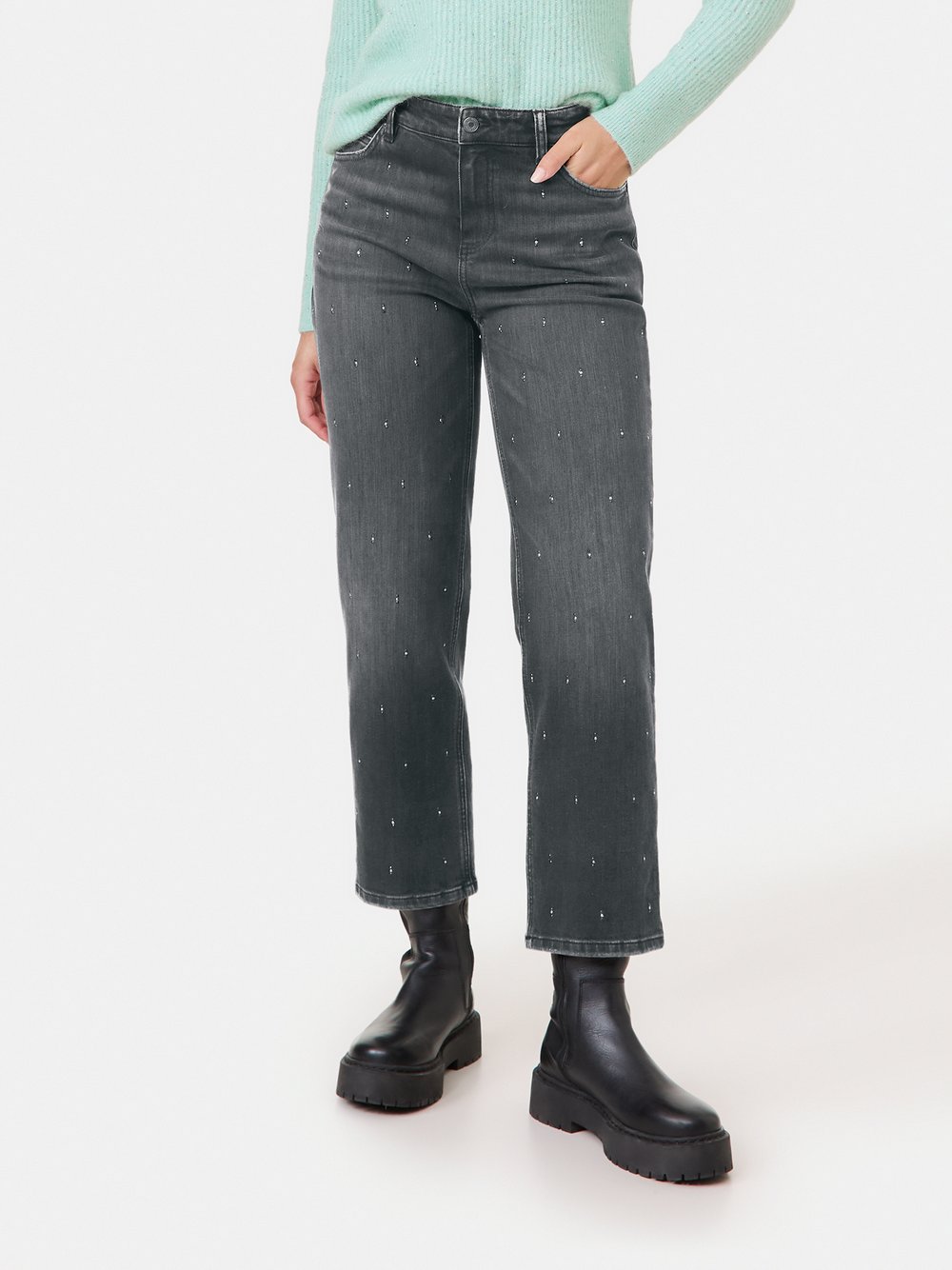 Gerry Weber 7/8 Jeans Damen Baumwolle grau, 44