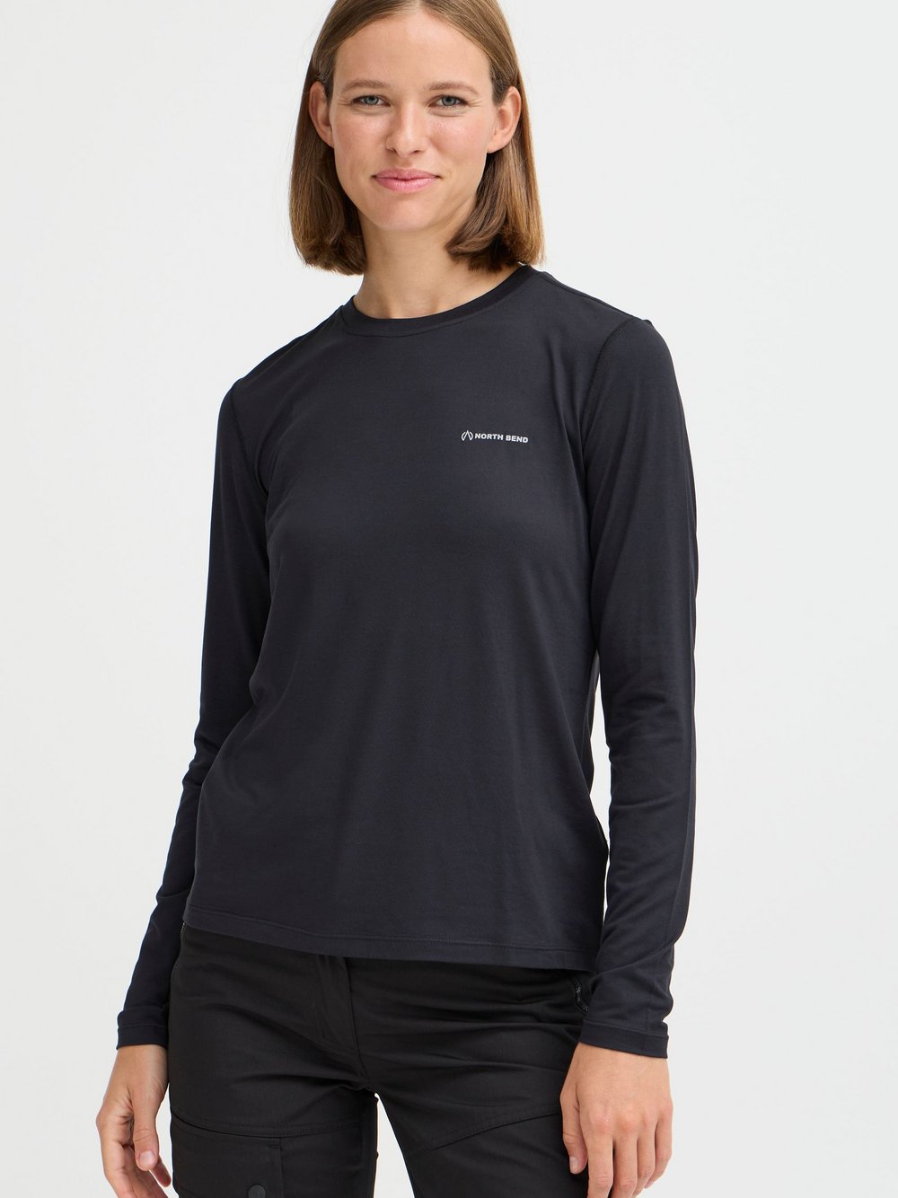 North Bend Langarmshirt Damen schwarz, 40