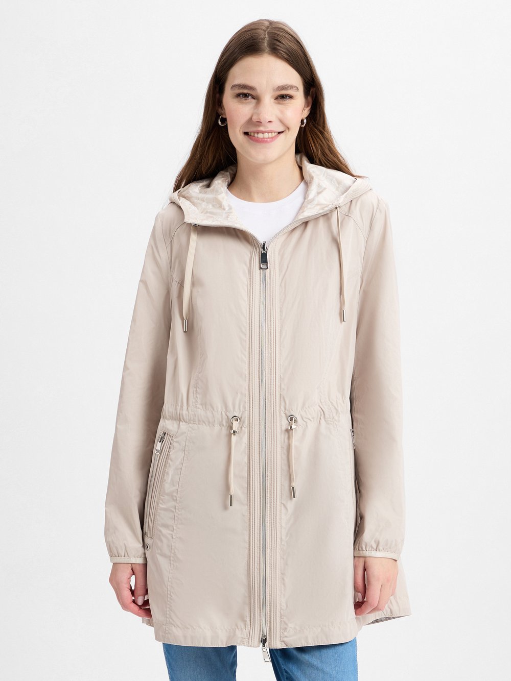 Lebek Übergangsjacke Damen beige gemustert, 38