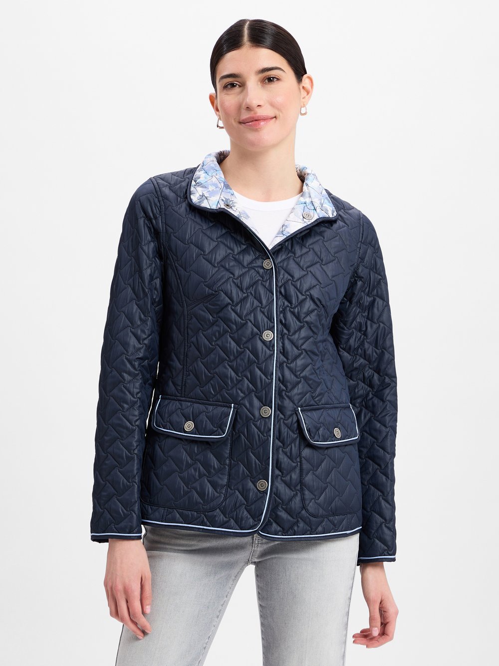 Lebek Wendejacke Damen blau gemustert, 38