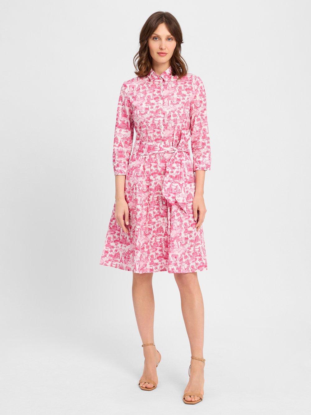 Marie Lund Blusenkleid Damen Baumwolle mehrfarbig gemustert, 36