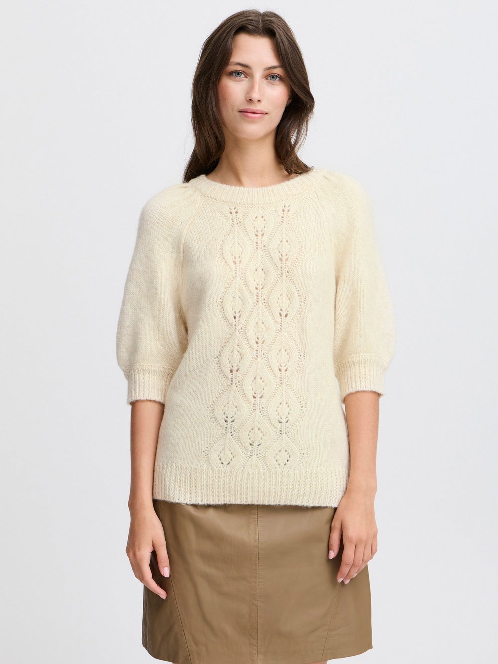 B.Young Strickpullover Damen beige gemustert, L