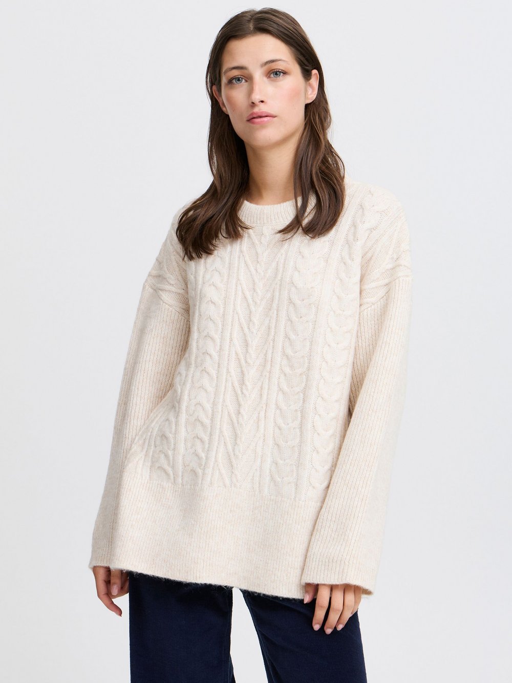 B.Young Strickpullover Damen beige meliert, L