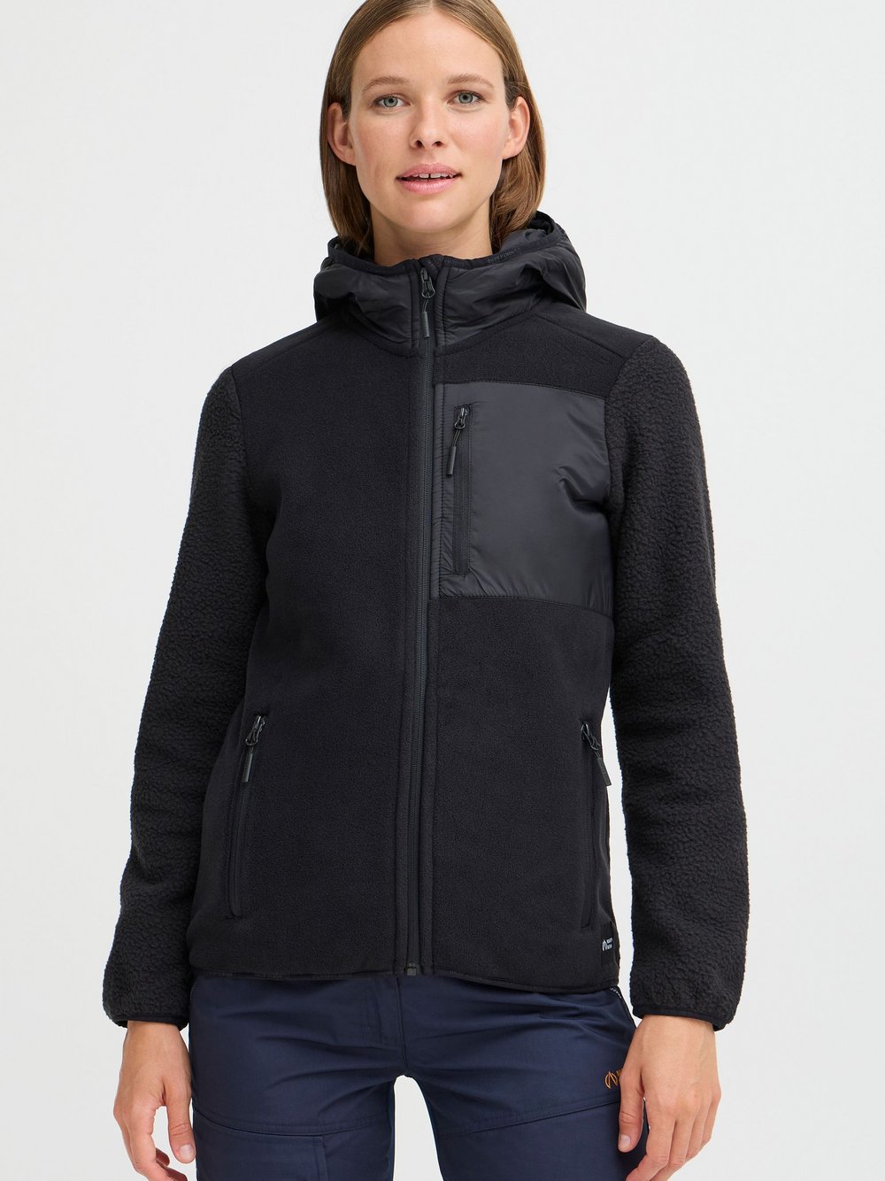 North Bend Fleecejacke Damen schwarz, 46