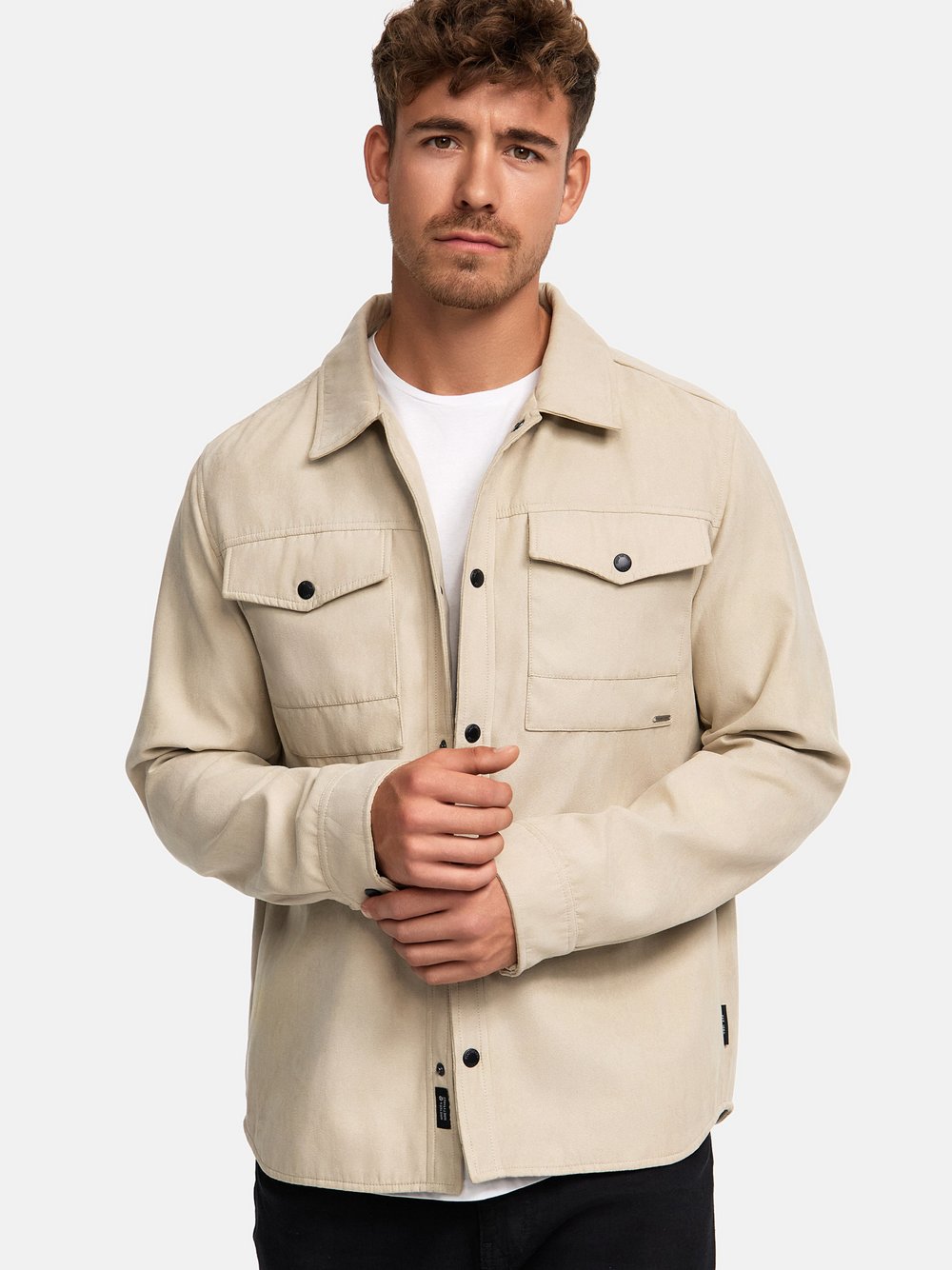 Indicode Hemd Langarm Herren Regular Fit beige, XXL