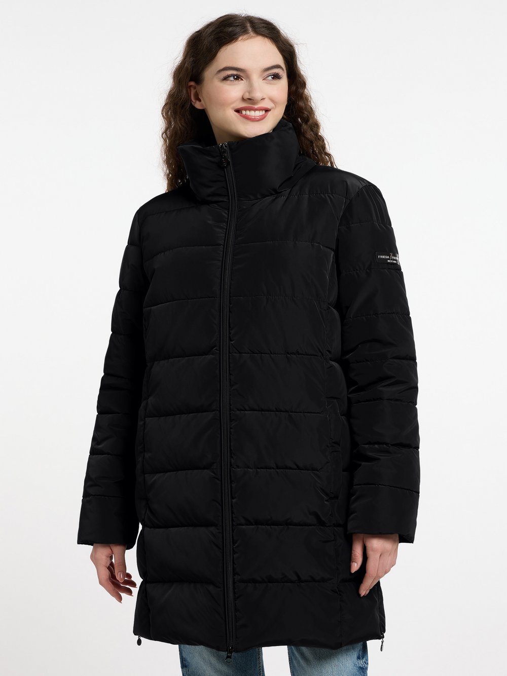 Frieda & Freddies Winterjacke Damen schwarz gemustert, 40