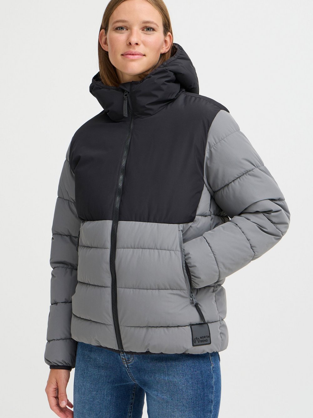 North Bend Jacke Damen grau strukturiert, 36