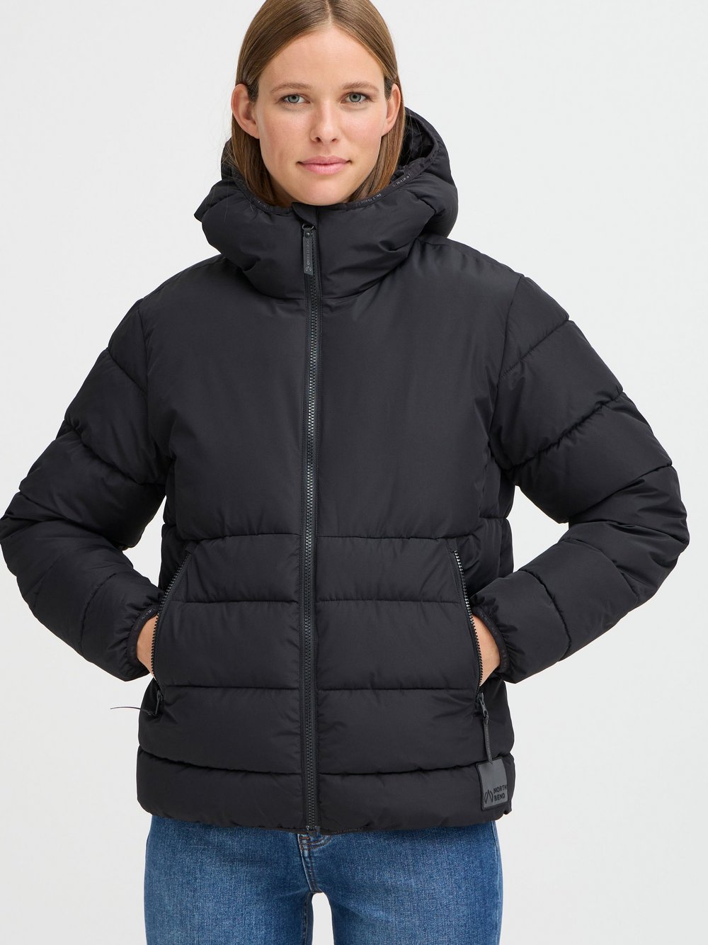 North Bend Jacke Damen schwarz strukturiert, 42