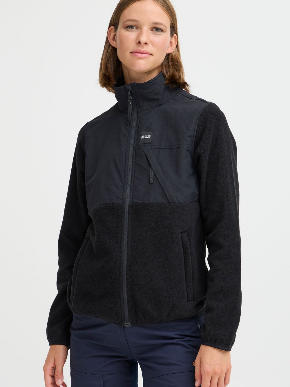 North Bend Fleecejacke Damen schwarz, 38