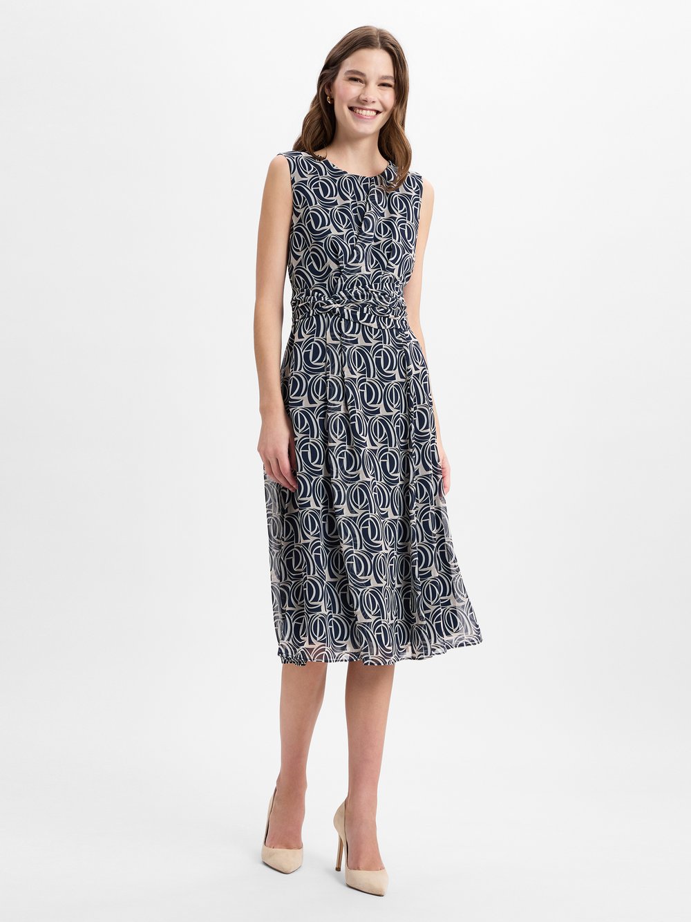 Betty & Co Freizeitkleid Damen blau gemustert, 44