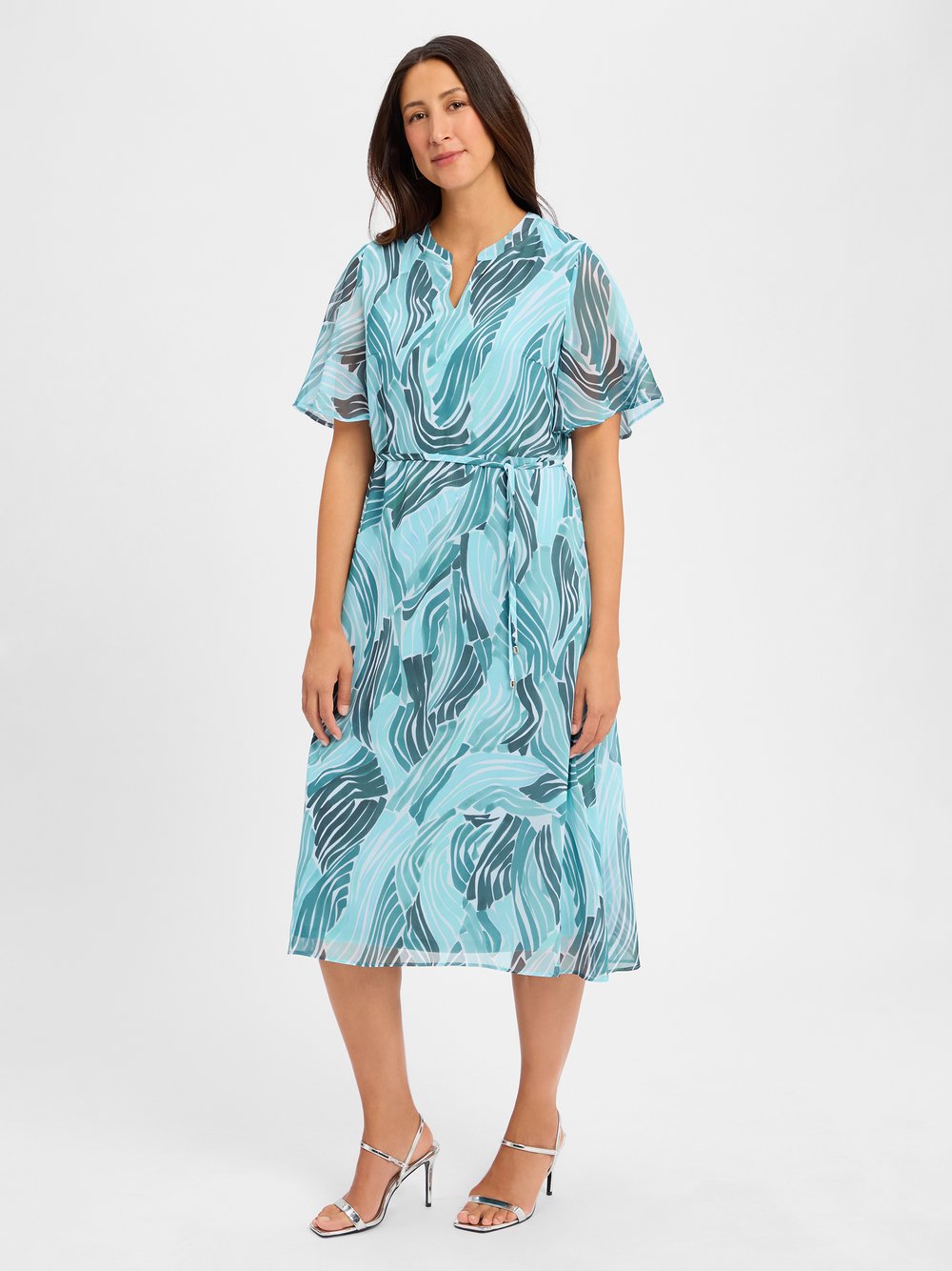 Betty & Co Chiffonkleid Damen blau gemustert, 36