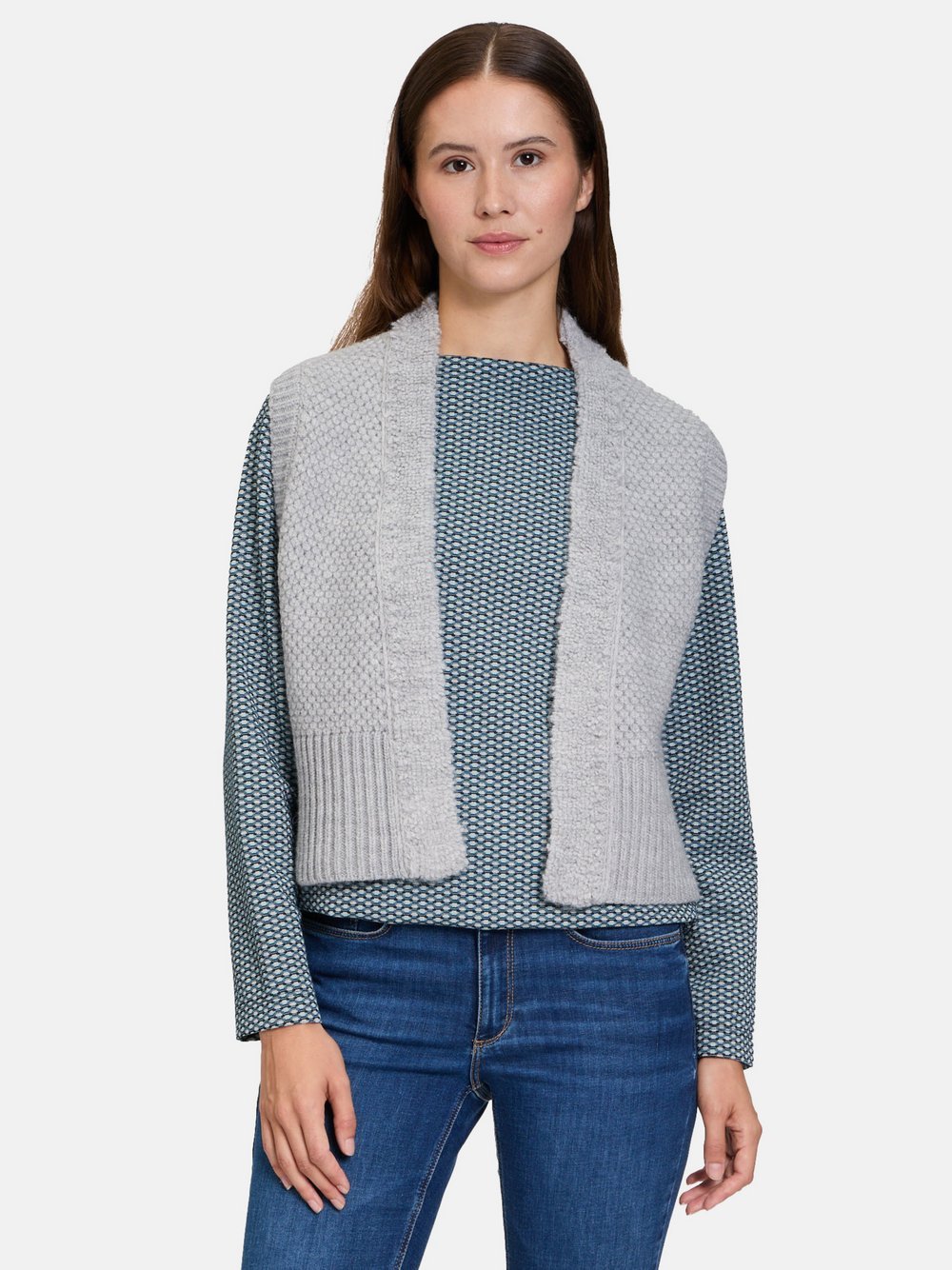 Betty & Co Strickweste Damen Wolle grau, 36