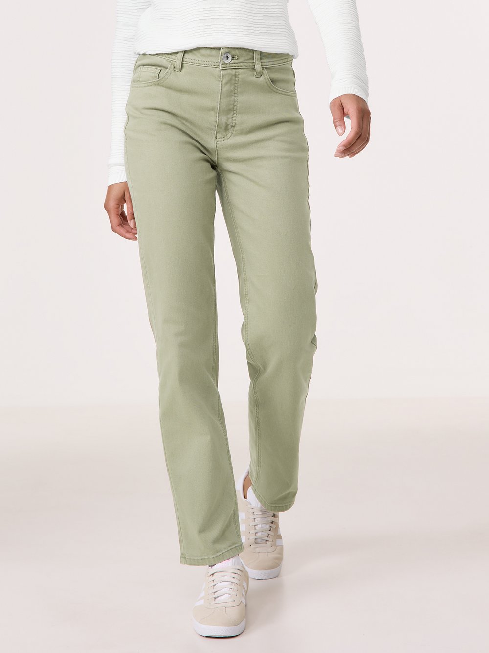 Taifun 5-Pocket Jeans Damen Baumwolle grün, 38