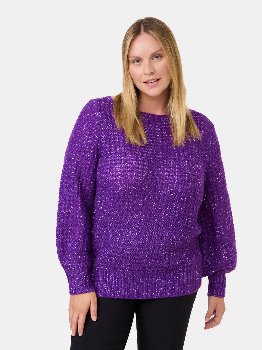 Samoon Pullover Damen lila, 48