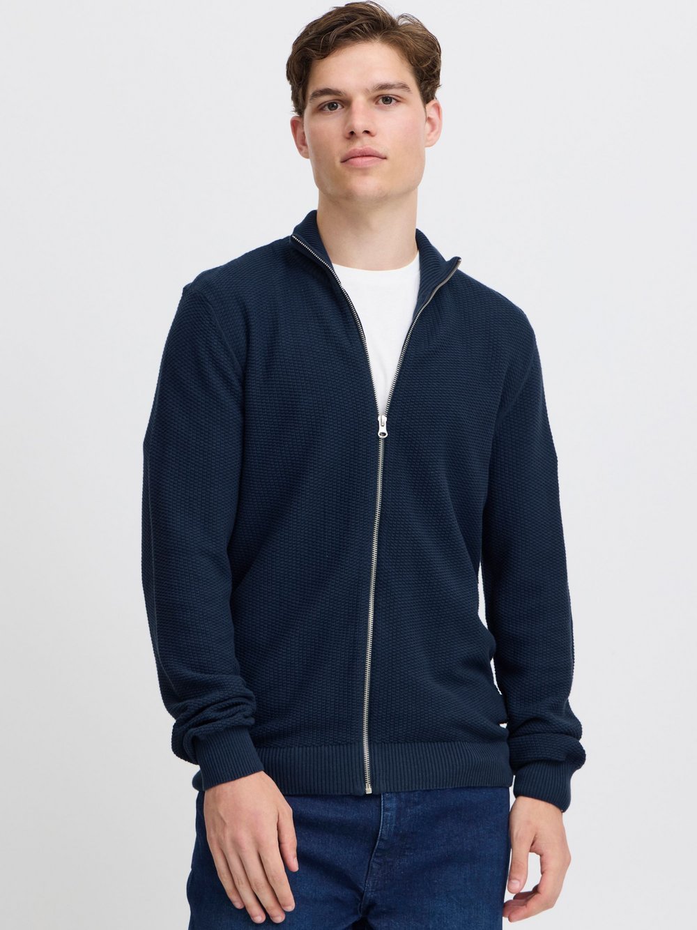 BLEND Strickjacke Herren Baumwolle blau, M