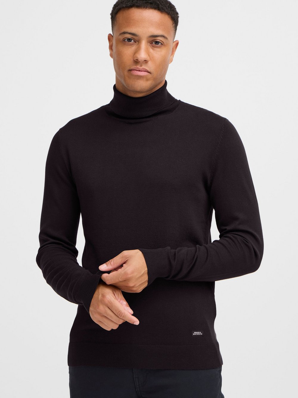 BLEND Rollkragenpullover Herren schwarz, L