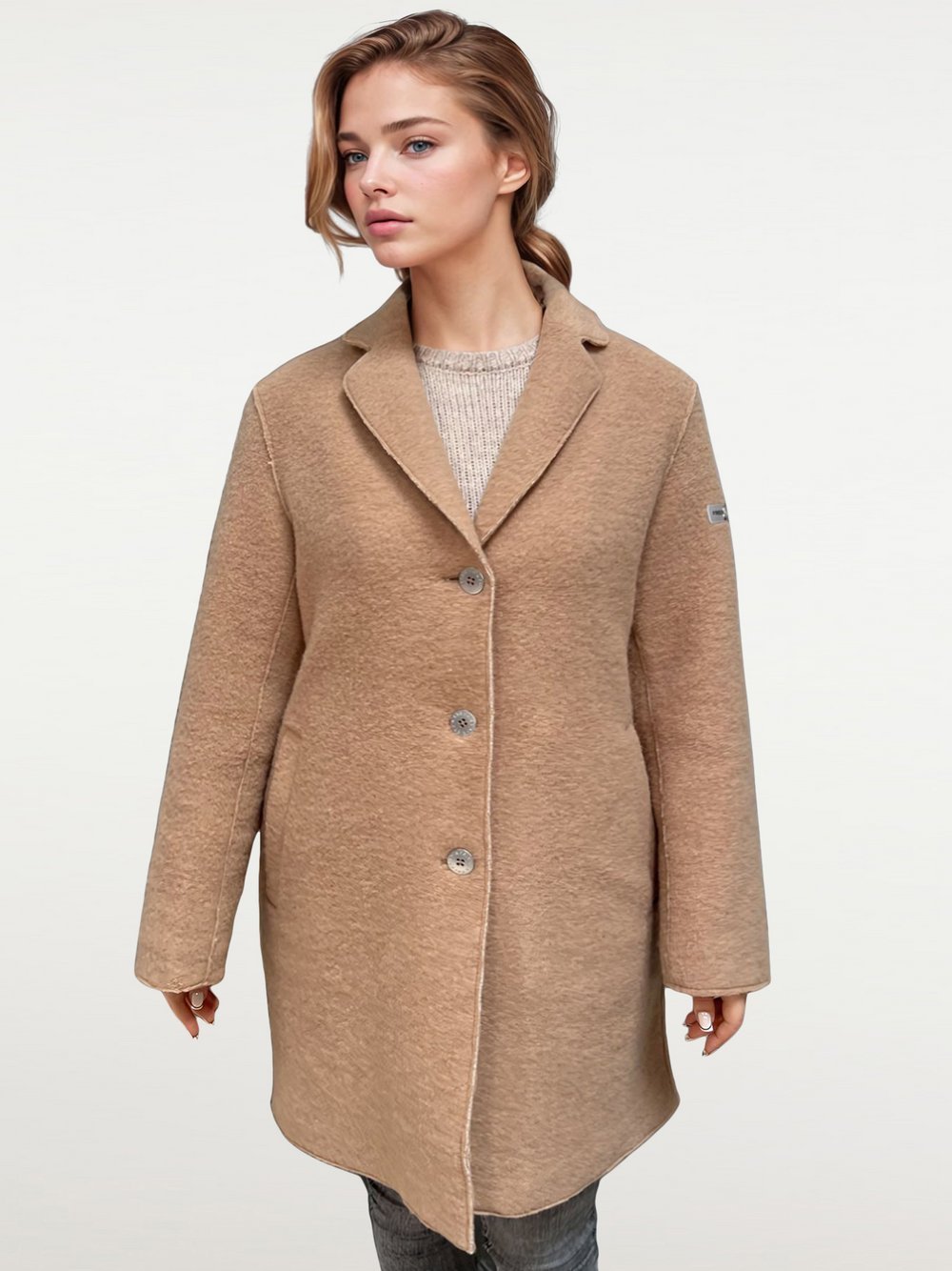 Frieda & Freddies Langmantel Damen beige gemustert, 46