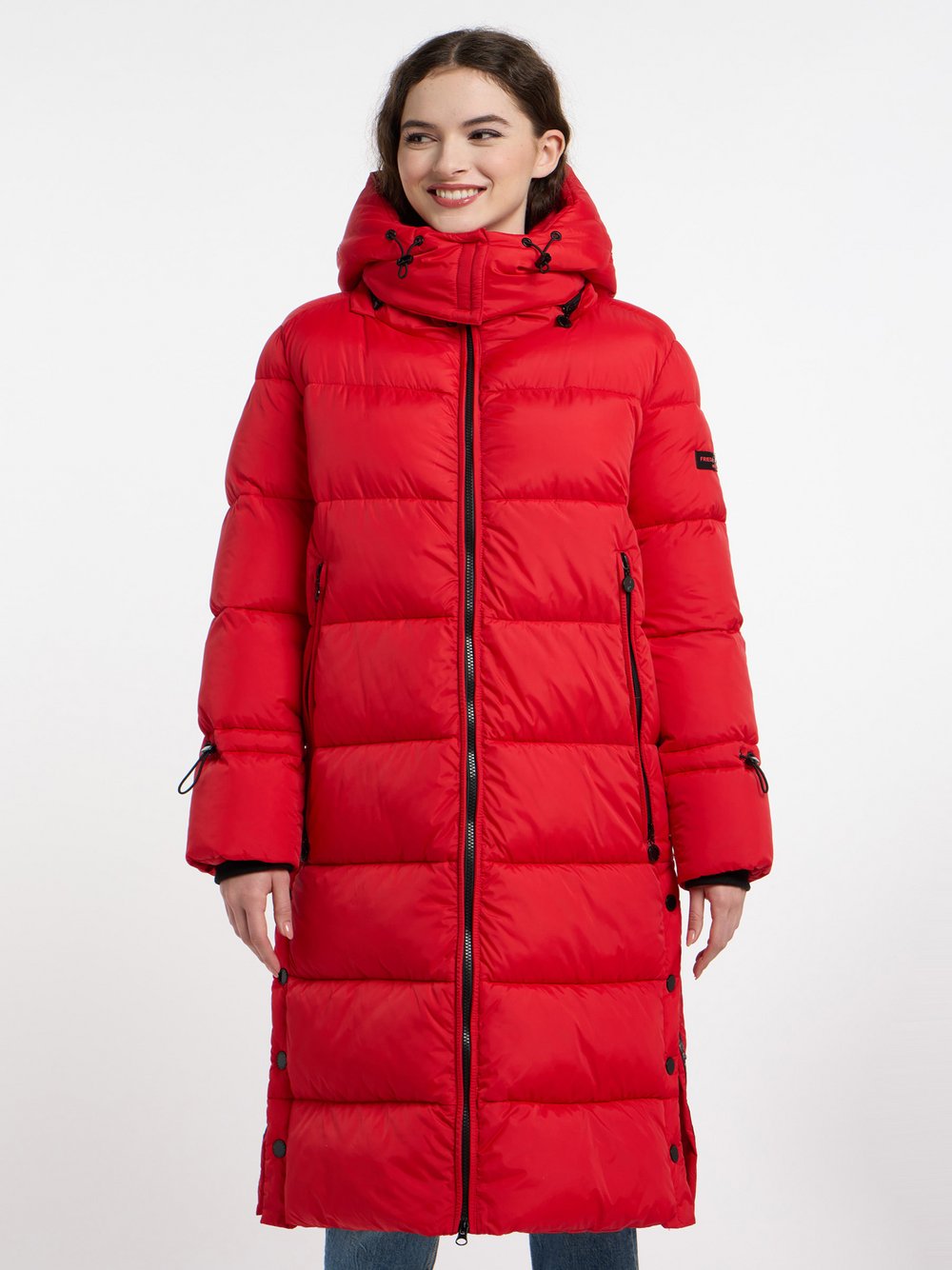 Frieda & Freddies Wintermantel Damen rot gemustert, 36