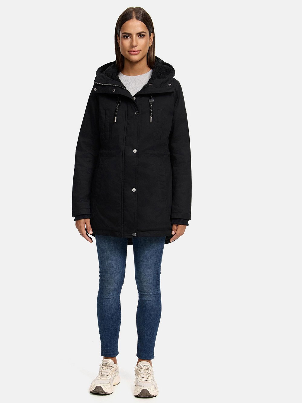 Navahoo Winterjacke  Damen Baumwolle schwarz, 40