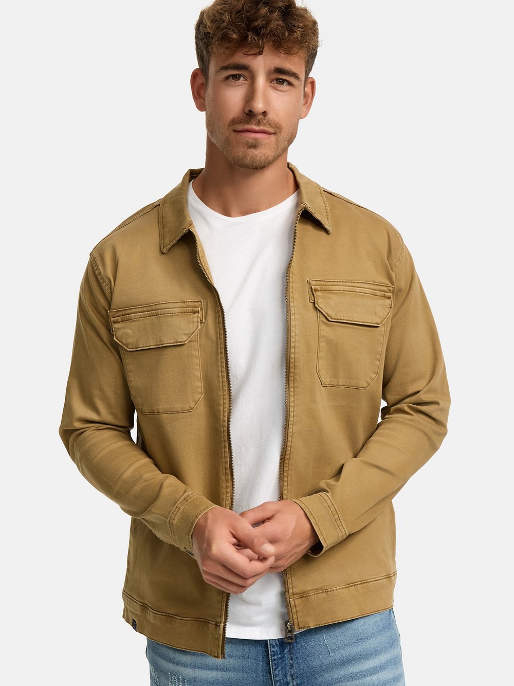 Indicode Hemd Langarm Herren Regular Fit Baumwolle braun, L