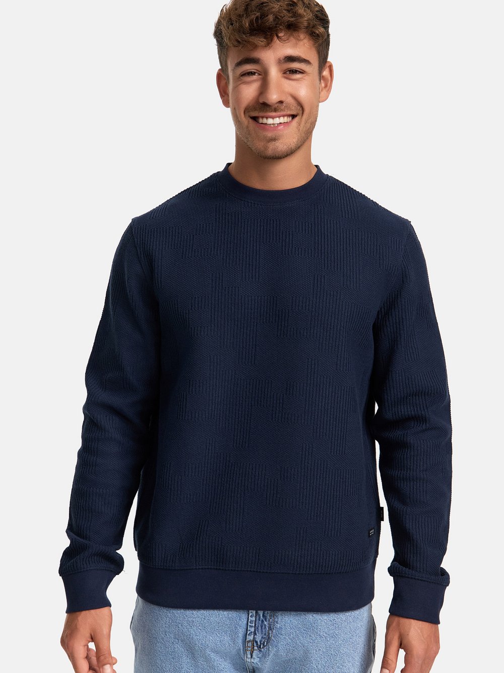 Indicode Sweatshirt Herren Baumwolle blau, XL