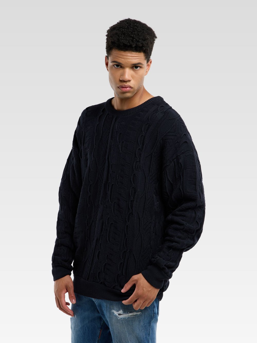 Carlo Colucci Strickpullover  Herren Baumwolle blau, XXXL