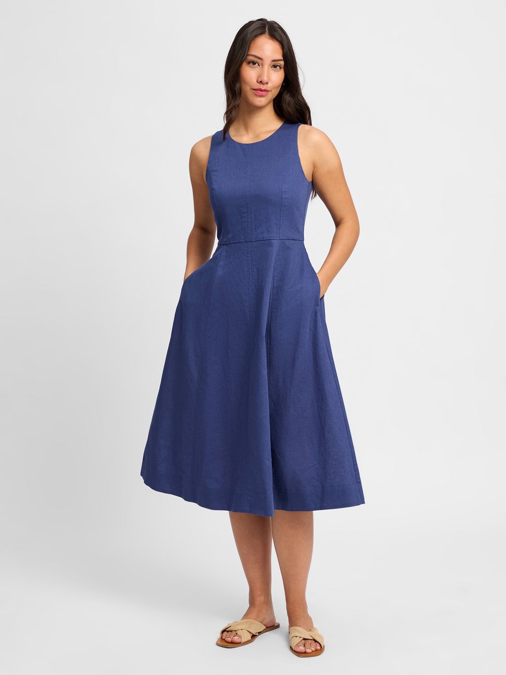 Ambiance Kleid Damen Baumwolle blau, 36
