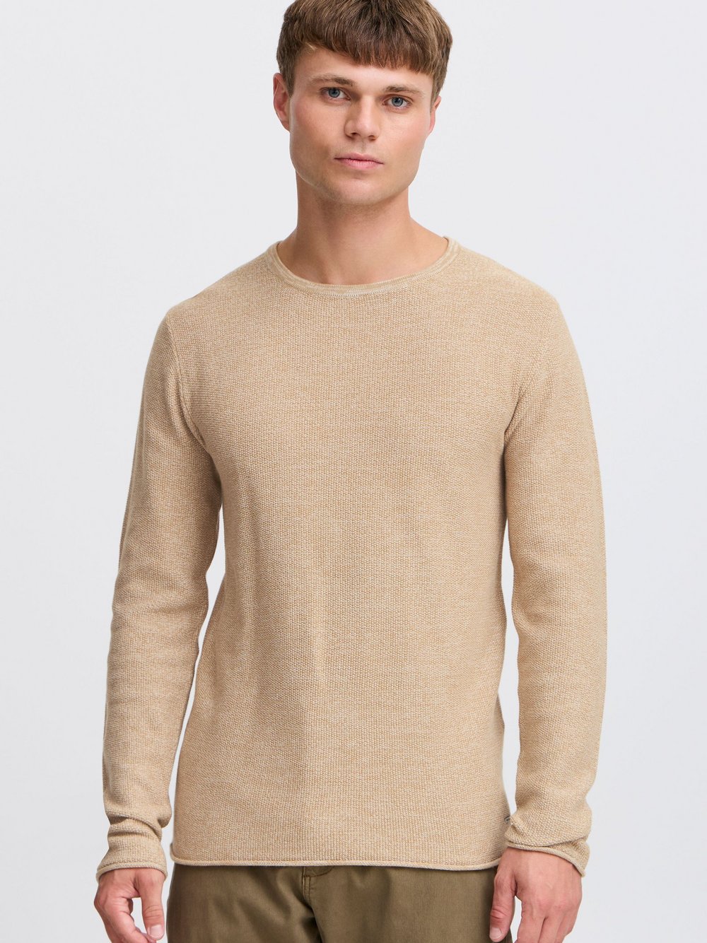 Indicode Strickpullover Herren Baumwolle beige meliert, L