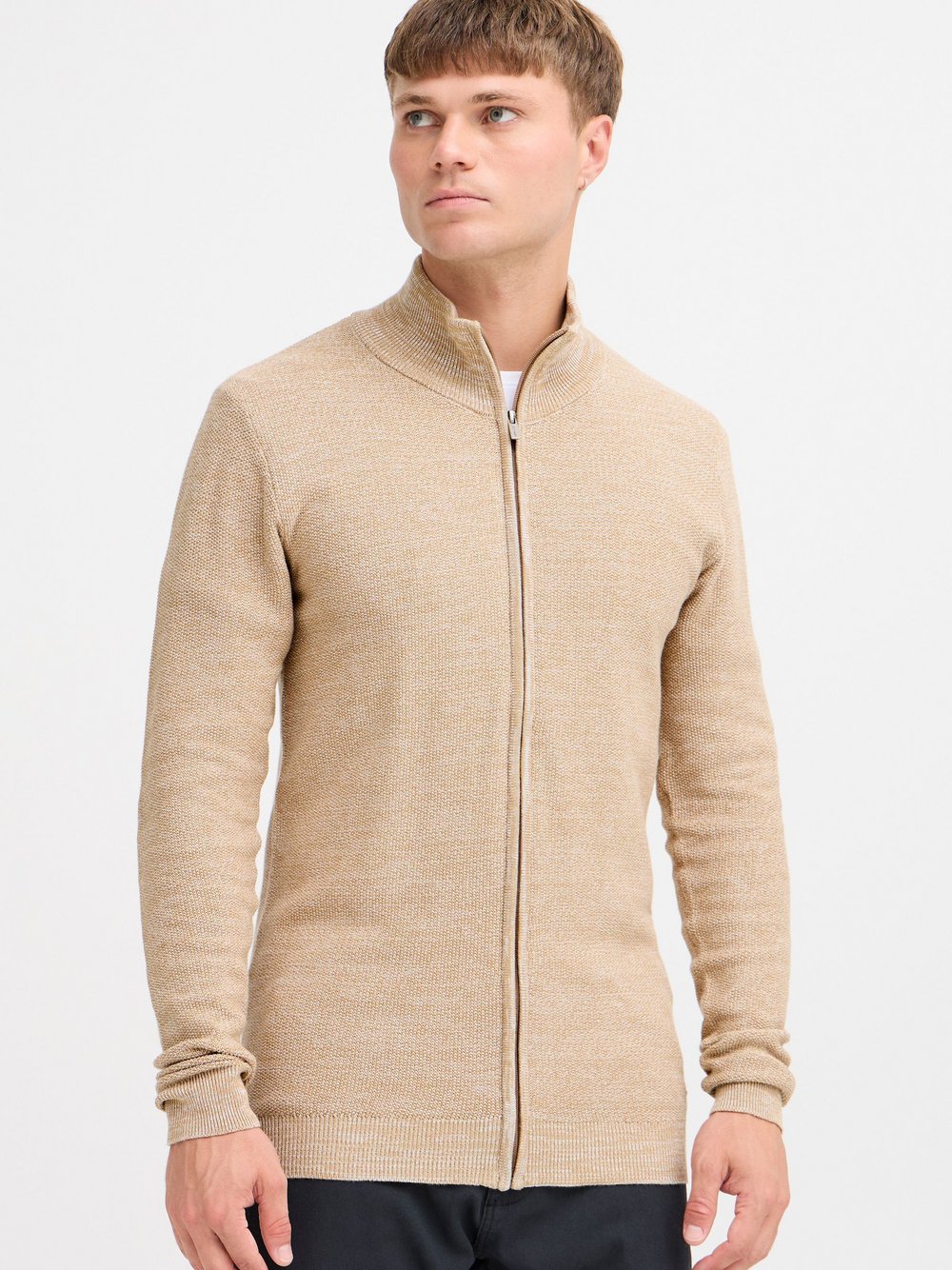 Indicode Strickjacke Herren Baumwolle beige meliert, XL